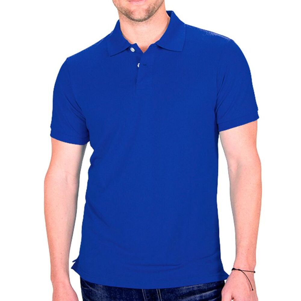 Men's Polo Shirt Casual Cotton Blend Short Sleeve Jersey T-Shirt Royal